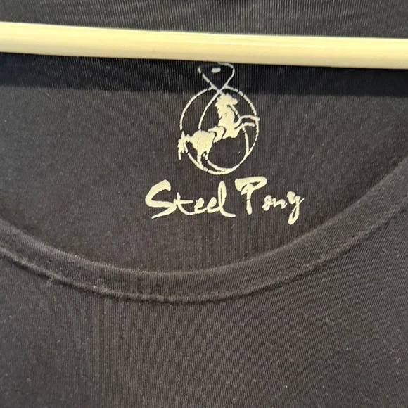 Steel Pony Black and White Tie-Dye Women's Top - Picture 2 of 6